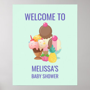 Ice Cream Desserts Willkommen Poster