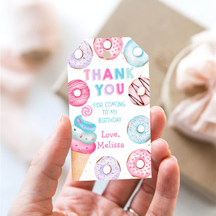 Ice Cream Donut Geburtstag Danke, dass du die Tags Geschenkanhänger