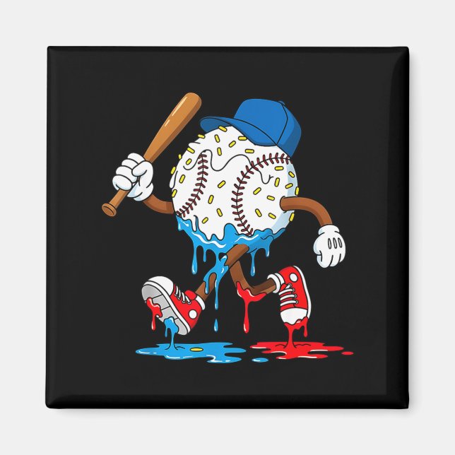 Ice Cream Drip Baseball Sts Baseball Lifestyle Boy Magnet (Vorne)