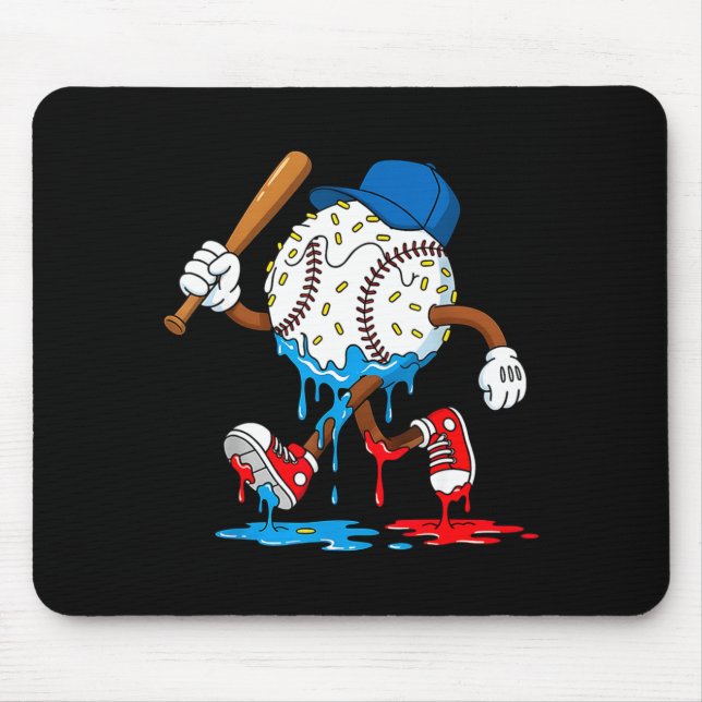 Ice Cream Drip Baseball Sts Baseball Lifestyle Boy Mousepad (Vorne)