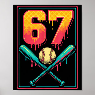 Ice Cream Drip Baseball Zeug 67 Meme Gen Alpha &a Poster