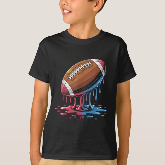 Ice Cream Drip Football  T-Shirt (Vorderseite)