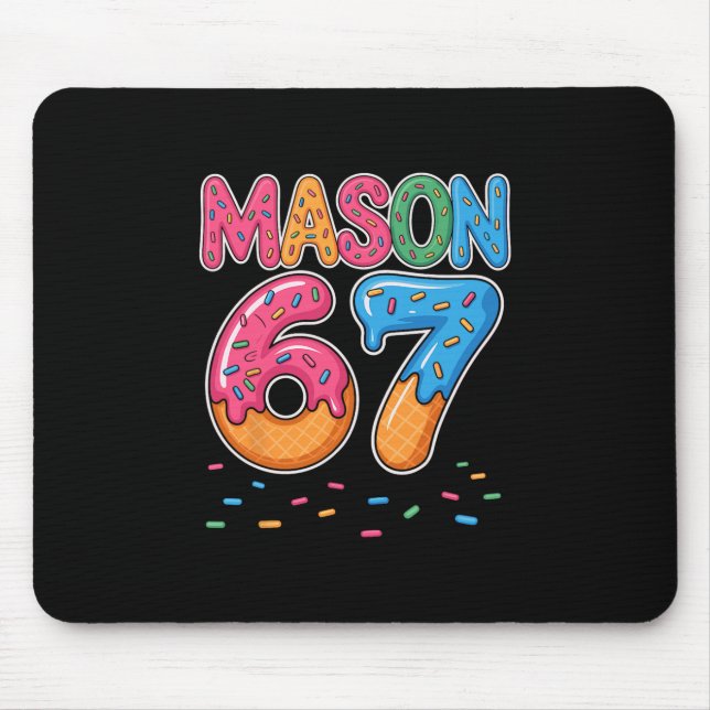 Ice Cream Drip Mason Six Seven 6 7 Gen Alpha Slang Mousepad (Vorne)