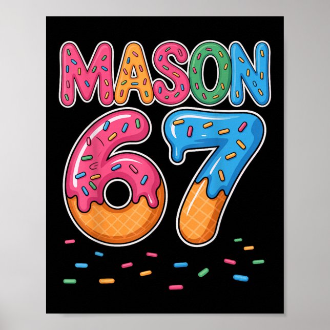 Ice Cream Drip Mason Six Seven 6 7 Gen Alpha Slang Poster (Vorne)