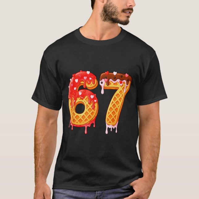 Ice Cream Drip Six Seven 67 Valentines Day For Men T-Shirt (Vorderseite)