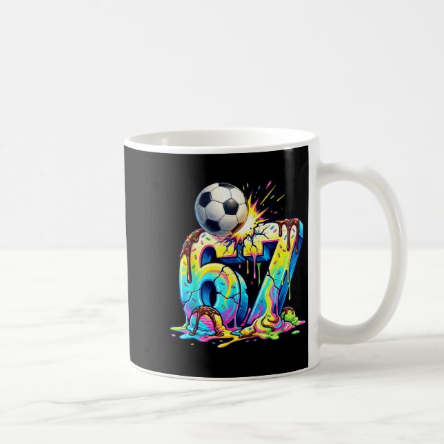 Ice Cream Drip Soccer 67 Six Seven Funny Gen Alpha Kaffeetasse (Rechts)