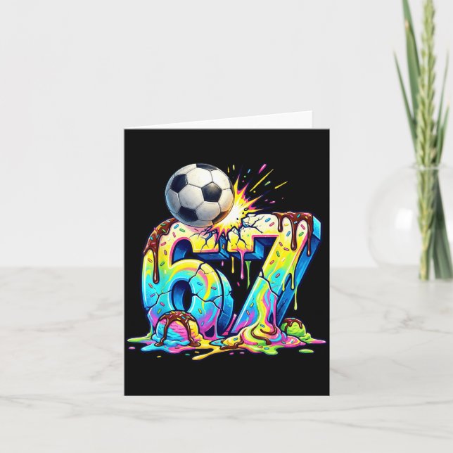 Ice Cream Drip Soccer 67 Six Seven Funny Gen Alpha Karte (Vorderseite)