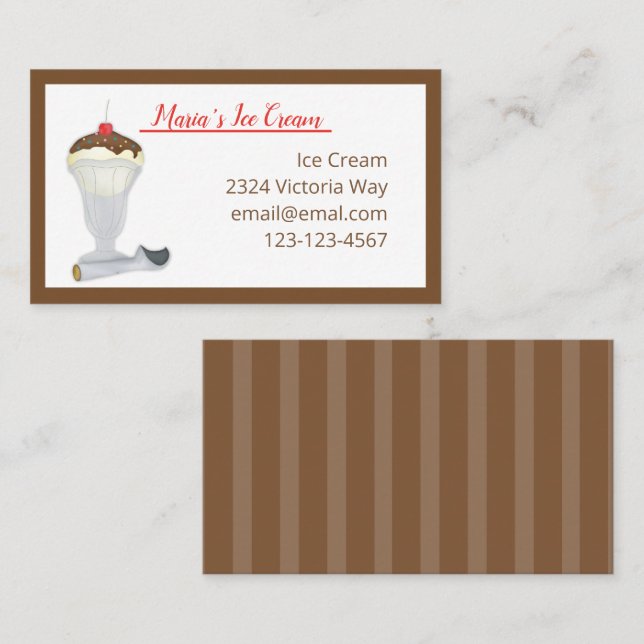 Ice Cream Einladungs-Notepad Visitenkarte (Vorne/Hinten)