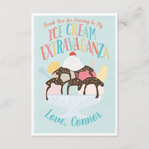 Ice Cream Extravaganza Geburtstagsparty Danke Einladung