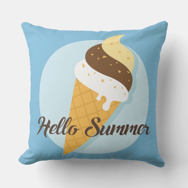 Ice Cream Hallo benutzerdefinierte Farbe werfen Ki Kissen (Vorderseite)