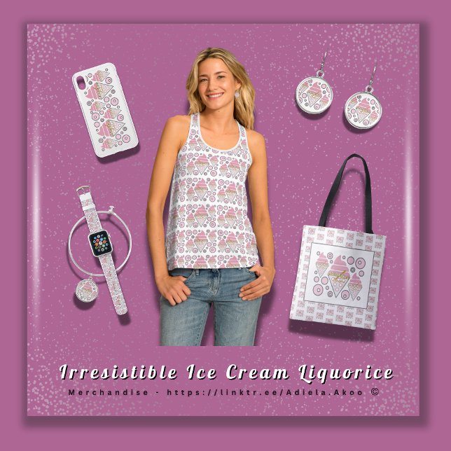 Ice Cream Licorice Tasche - Adiela Akoo (BUY NOW Irresistible Ice Cream Liquorice Tank, Tote, Bangle, Watch & Phone Case by Poet Adiela Akoo )