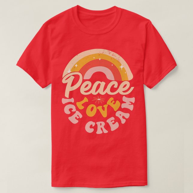 Ice Cream Lover Summer Candy Cone Kawaii Peace Lov T-Shirt (Design vorne)