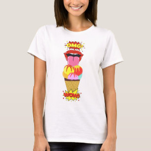 Ice Cream OMG WOW - Pop Art Illustration T-Shirt