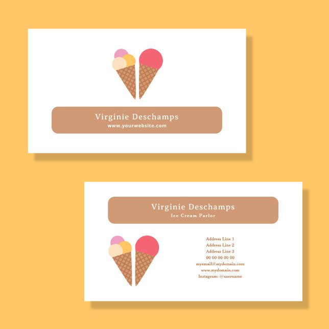 Ice Cream Parlon Business Card Visitenkarte (Ice Cream Parlor Business Card)