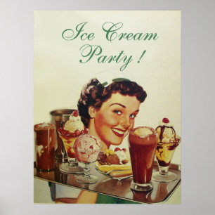 ICE CREAM PARTY Girl of Ice Poster