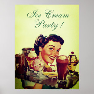 ICE CREAM PARTY Girl of Ice Poster