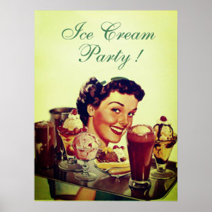 ICE CREAM PARTY Girl of Ice Poster