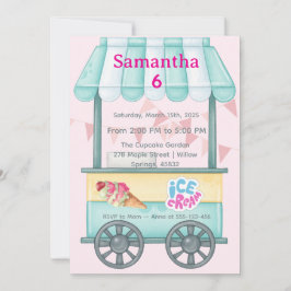 Ice Cream Party Invitation, Samantha 6th Birthday Einladung