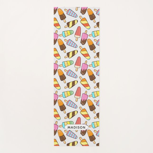 Ice Cream Pattern individuelle Name Yogmatte Yogamatte (Vorderseite)