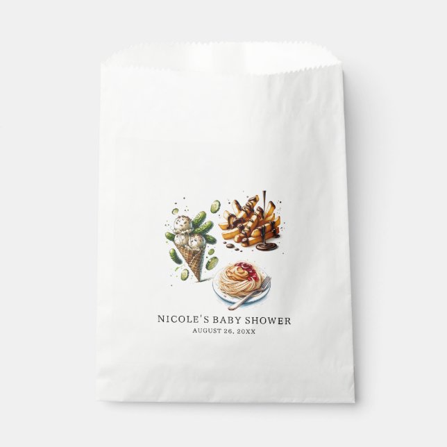 Ice Cream & Pickles Weird Cravings Baby Shower Geschenktütchen (Vorderseite)