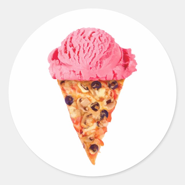 Ice Cream Pizza Runder Aufkleber (Vorderseite)