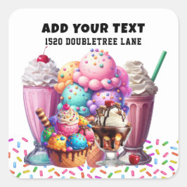 ICE CREAM QUADRATISCHER AUFKLEBER