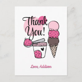 Ice Cream Scoop Geburtstagsparty Danke Postcard Postkarte
