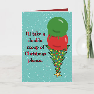 Ice Cream Scoop Weihnachtsbaum Weihnachtskarte Feiertagskarte