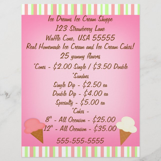 Ice Cream Shop Business Flyer (Vorne)