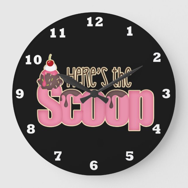 Ice Cream shop sweet treat wall clock Große Wanduhr (Vorderseite)
