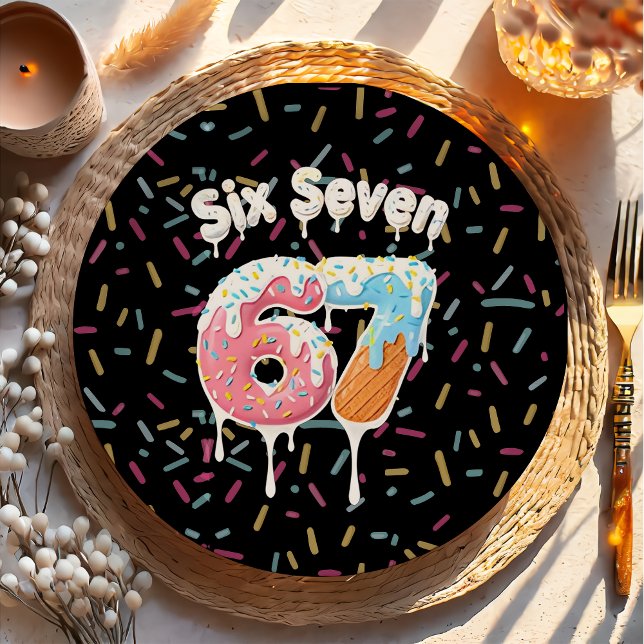 Ice Cream Six Seven 67 Birthday Paper Plate Pappteller (Von Creator hochgeladen)
