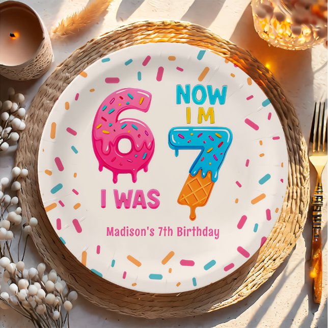 Ice Cream Six Seven 67 Birthday Paper Plate Pappteller (Von Creator hochgeladen)