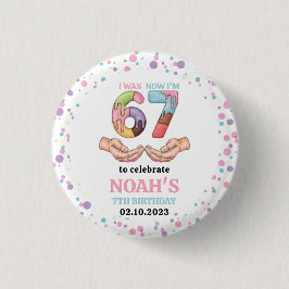 Ice Cream “Six Seven” 7th Birthday Party for Kids Button