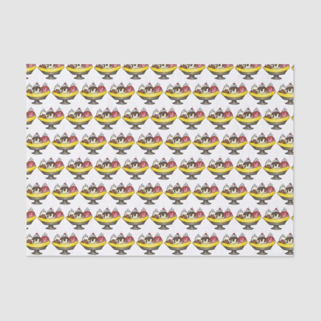 Ice Cream Social Party Dessert Banana Parco Tassin Seidenpapier (Vorderseite)