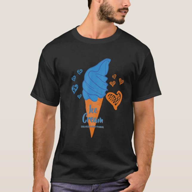 Ice Cream Solves Everything Summer T-Shirt (Vorderseite)