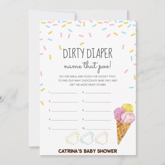 Ice Cream Sprinkle Baby Shower -Editable Name, 5x7 Einladung (Vorderseite)
