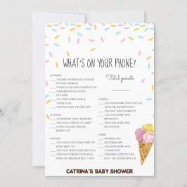 Ice Cream Sprinkle Baby Shower -Editable Name, 5x7 Einladung