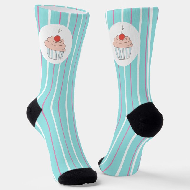 Ice Cream Stripes and Cupcake Treats Socken (Von Creator hochgeladen)