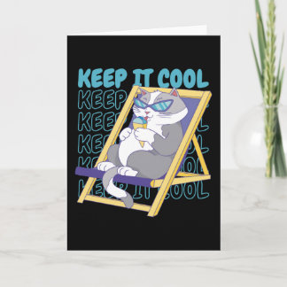 Ice Cream Summer Beach Ice Cream Vacation Cat Karte
