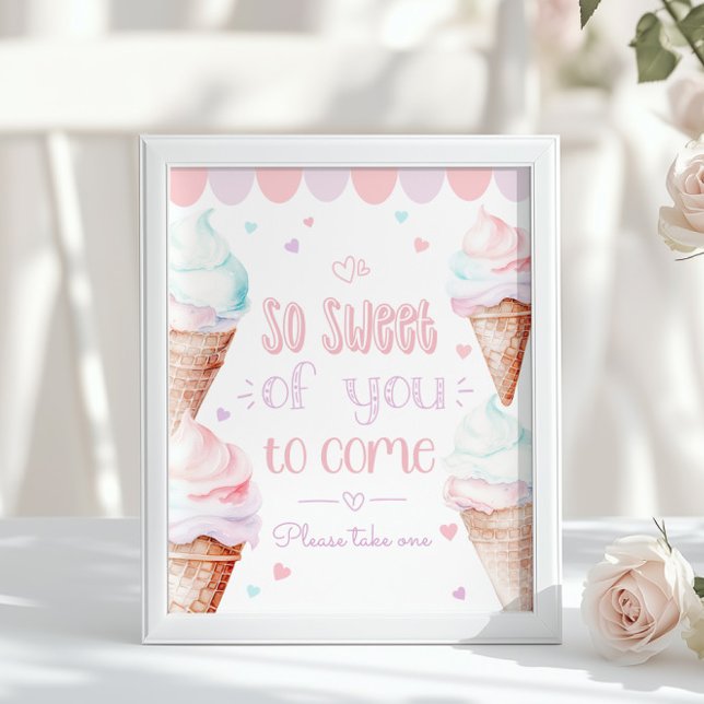 Ice cream Sweet of you to come birthday pastel Poster (Von Creator hochgeladen)
