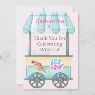 Ice Cream Thank You Card, Samantha Birthday Thank Dankeskarte