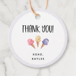 Ice Cream Thema Danke Geschenkanhänger