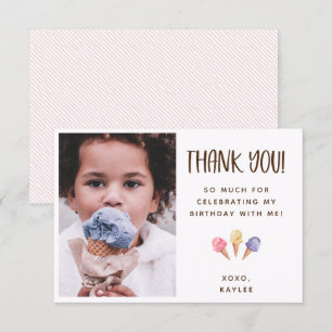Ice Cream Thema Vielen Dank Foto-Karte