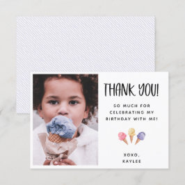Ice Cream Thema Vielen Dank Foto-Karte