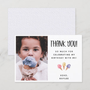 Ice Cream Thema Vielen Dank Foto-Karte