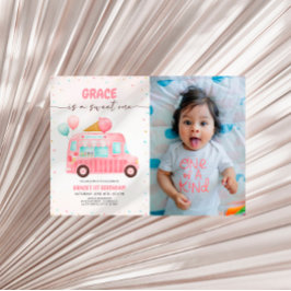 Ice Cream Truck Hier ist das Scoop Birthday Foto Einladung