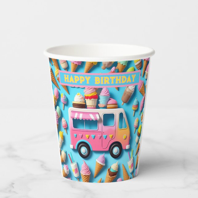 " ICE-CREAM TRUCK " PAPPBECHER (Rückseite)