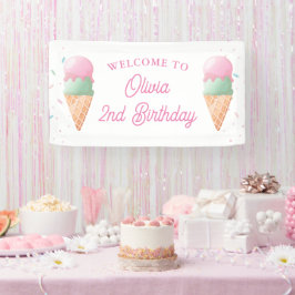 Ice Cream Welcome Birthday Banner