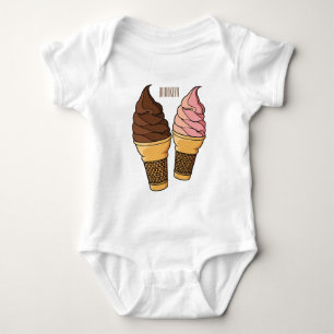 Ice-Creme-Cartoon Baby Strampler