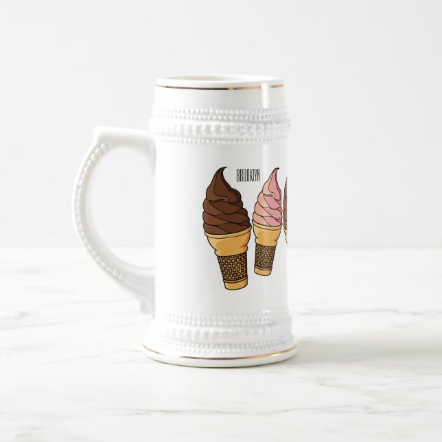 Ice-Creme-Cartoon Bierglas (Links)